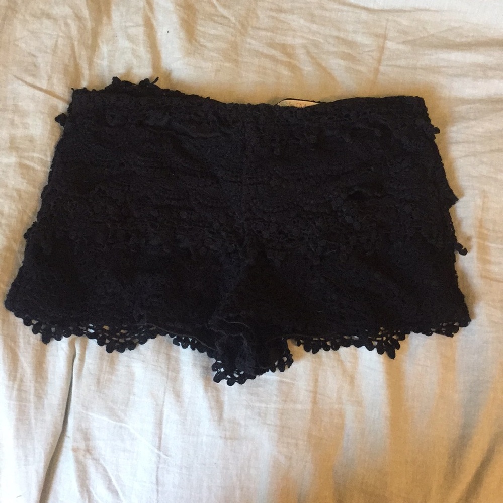Black lace shorts
